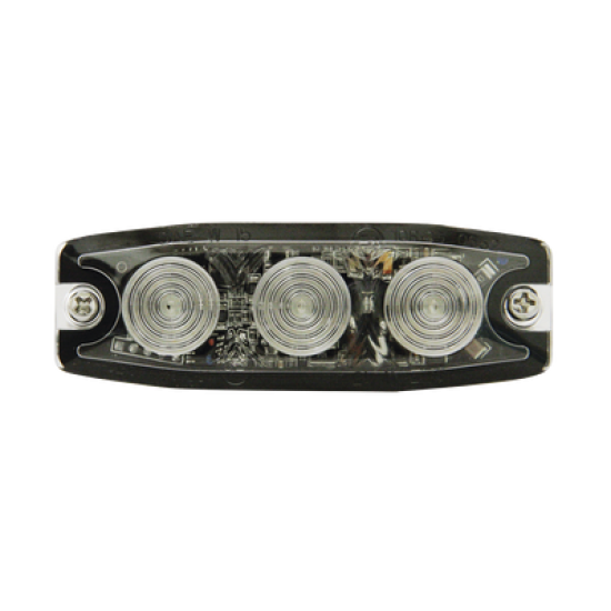 Luz Auxiliar de 3 LED, ámbar, SAE Clase I, Lente transparente
