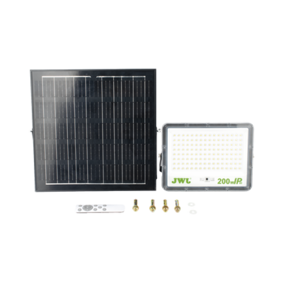 Reflector con Panel Solar 200 W /  Batería 3.2  V CD / T.C.C. 6 500 K / IP66.