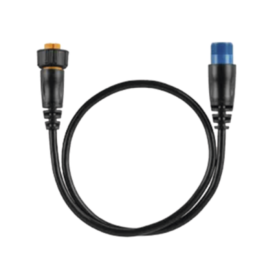 Cable adaptador para conectar un transductor de 8 pines con XID a un puerto de sonda de 12 pines a un dispositivo náutico compatible.