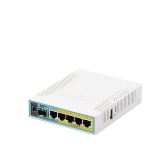 (hEX PoE) Routerboard 5 puertos Gigabit Ethernet PoE 802.3at, 1 Puerto USB