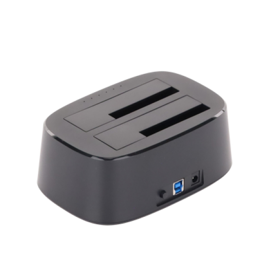 Base USB 3.0 para Disco Duro de Doble Bahía | Soporta Discos SATA de 2.5' & 3.5´ | Soporta discos de 12TB | Compatible con UASP, SATA 3.0 | Con adaptador de corriente 12V3A | Cable USB 1M | Alta Velocidad | Modo Clonación.