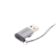 Adaptador USB 3.0 Macho a USB-C 3.1 Tipo C Hembra |Carga y Sincronización de Datos | Admite Corriente de 3A | Transferencia de hasta 5 Gbps | Amplia Compatibilidad | Chip VL160 | Caja de Aluminio | Color Gris