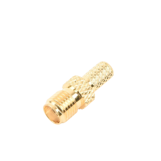 Conector SMA hembra inverso de anillo plegable para cable RG-58/U, Oro/ Oro Teflón.