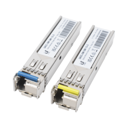 UFiber Módulo SFP, transceptor MiniGibic MonoModo 1.25 Gbps, distancia 3km, Simplex, un conector LC, incluye 2 tranceptores