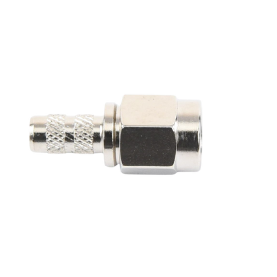 Conector SMA Macho de anillo plegable para cable RG-58/U, Niquel / Oro / Teflón.
