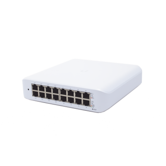 Switch UniFi Lite Administrable PoE de 16 Puertos 10/100/1000 Mbps (8 puertos 802.3af/at), 45 W 