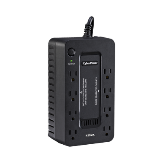 UPS de 425 VA/255 W, Topología Standby, Entrada 120 Vca NEMA 5-15P, Tipo Gabinete Compacto, Con 8 Tomas NEMA 5-15R