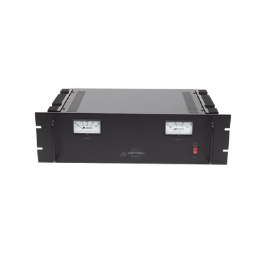 Fuente de poder  13.8Vcc, 35A, lineal regulada con circuito cargador de baterías, para instalación en rack