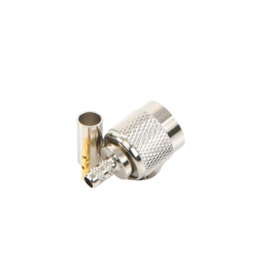 Conector TNC Macho de Anillo Plegable para Cables RG-58/U, LMR-195, Níquel/ Oro/ Delrin.