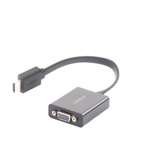 Adaptador HDMI a VGA / Resolución 1080P / Audio 3.5mm / Con Puerto Micro USB para Alimentación / Plug &  Play / No Requiere Controlador / ABS / Flexible y Duradero 