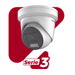 Turret IP 8 Megapixel (4K) / Lente 2.8 mm / Dual Light (40 mts IR + 40 mts Luz Blanca) / DARKFIGHTER S / Exterior IP67 / Microfono Integrado / WDR 130 dB / 4 Analíticos: AcuSense, Deteccion Facial, Conteo de Personas por Cruce y Zona