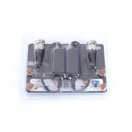 Kit de Transceptores (Baluns) para EXTERIOR TurboHD Hasta 4K HD-TVI / HD-CVI / AHD / CVBS / COAXITRON / AUDIO POR COAXITRON  / Menu OSD / CONECTORES 100% COBRE / Con Cable RF Blindado. Distancia de hasta 200 m en 4K. Calidad PREMIUM