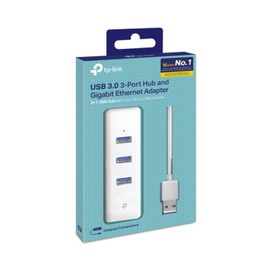 Adaptador de red Ethernet USB 3.0 a RJ45 10/100/1000Mbps