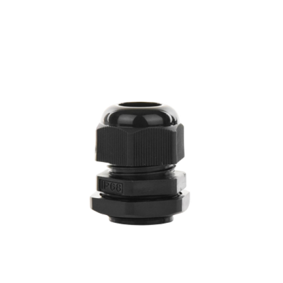 Conector Plástico Negro Tipo Glándula para Cable de 10 a 14 mm de Diámetro.