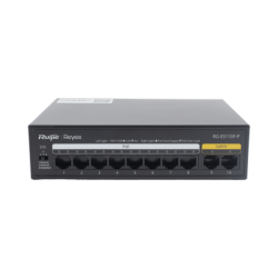 Switch PoE+ con 10 Puertos 10/100 Mbps / 110 W / Carcasa de Acero / No Administrable