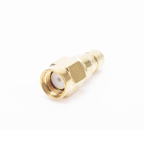 Conector SMA Macho Inverso de Anillo Plegable para Cables RG-8/X, LMR-240, 9258, Oro/ Oro/ Teflón.â€‹