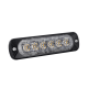 Luz Auxiliar de 6 LED, Roja, Bisel Negro, Lente Transparente