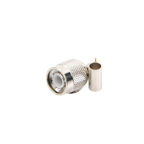 Conector TNC Macho de Anillo Plegable para Cables RG-58/U, LMR-195, Níquel/ Oro/ Delrin.