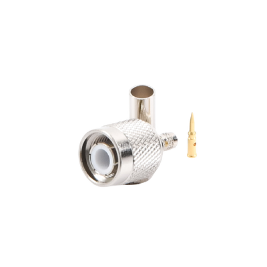 Conector TNC Macho de Anillo Plegable para Cables RG-58/U, RG-142/U, LMR-195, Níquel/ Oro/ Teflón.