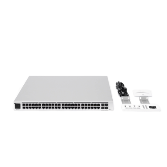 UniFi Switch USW-Pro-48-POE Gen2, Capa 3 de 48 puertos PoE 802.3at/bt + 4 puertos 1/10G SFP+, 600W, pantalla informativa