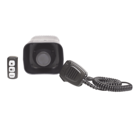 Sirena/Bocina Compacta Para Motocicleta de 30 Watts, Incluye Controlador y Microfono