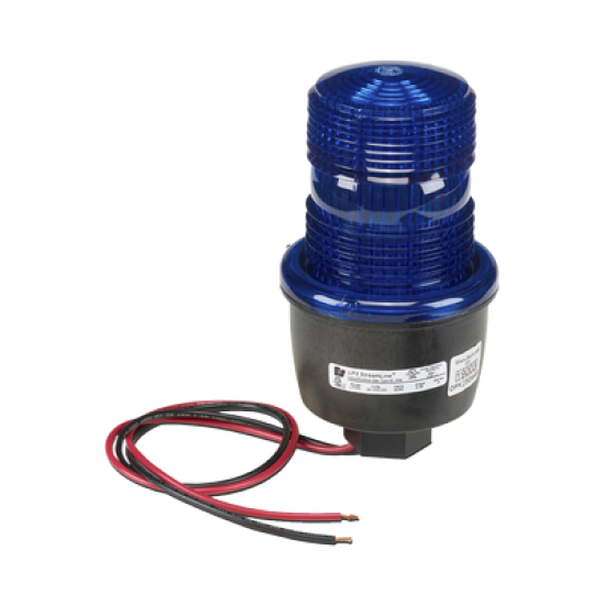 Luz de advertencia LED serie Streamline, 24 Vcd, montaje en tubo, azul
