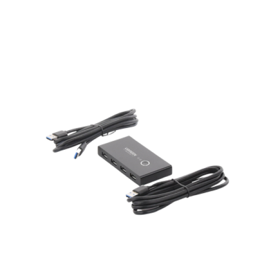 Conmutador USB para Compartir 4 Puertos USB 3.0 a 2 PC Ìs | Cambio Mediante Botón | Incluye Dos Cables USB de 1.5 m | ABS | Permite que 2 Usuarios Compartan 4 Dispositivos Periféricos USB3.0, como una impresora, un escáner, etc.
