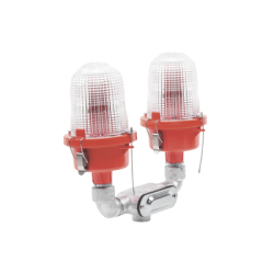 Lámpara de Obstrucción Roja Certificada/ Luz Fija Tipo L-810 Doble LED/ 120 - 240 Vca/ Luz Infraroja