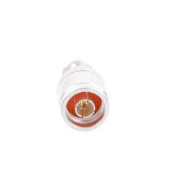  Adaptador en Línea, de Conector N Macho a BNC Macho, Plata/ Oro/ Teflón.