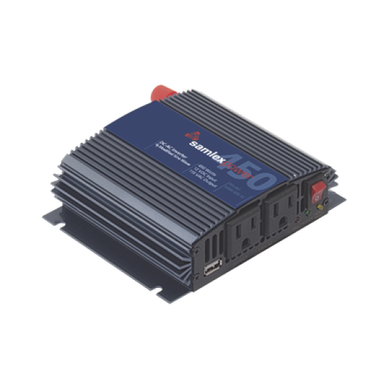Inversor de Corriente Onda Modificada (CD-CA). Potencia Nominal 450 W, Ent:12Vcc, Sal: 115Vca 60 Hz.