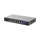 e-Lighten ONU / Switch PoE+ Hibrido, Capa 2 con un Puerto PON 1G y 8 Puertos Ethernet PoE+ 1G hasta 120 Watts y 100 Clientes