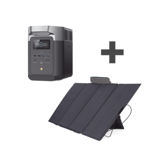 Kit de Estación de Energía Portátil 2048Wh + Panel Solar Flexible 400W