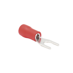 Terminal tipo horquilla ( espada ) aislada / 22 - 16 AWG / Rojo / Paquete de 25 piezas.