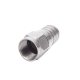 Conector F Macho, 75 Ohm, Plegable para Cable RG-6/U sin pin, Niquel/Polietileno.