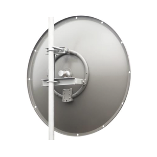 Antena direccional de 3 ft, 5.9 a 7.1 GHz, Ganancia 34 dBi, Conectores RP-SMA Hembra, Polarización doble, incluye montaje para torre o mástil 