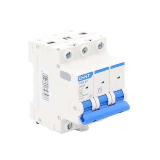Pastilla para Riel Din, 3 Polos, 40 Amp, Vca:110/415v, 6kA, Catálogo: NXB633PD40, Serie: NXB-63.