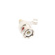 Conector BNC macho en 75 Ohm, para cable coaxial RG-59 / Con base de alivio negra de PVC, Níquel/ Oro/ PTFE.