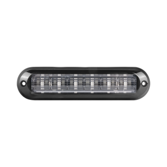 Luz Auxiliar Ultra Brillante IP67 de 6 LEDs, Color Claro, con mica transparente y bisel negro