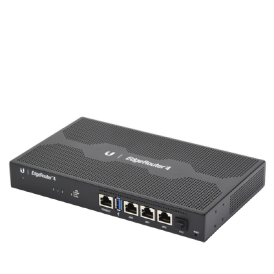 EdgeRouter 4, con 3 puertos 10/100/1000 Mbps + 1 puerto SFP, con funciones avanzadas de ruteo