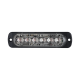 Luz Auxiliar de 12 LED, Rojo/Claro, SAE, Bisel Negro, Lente Transparente