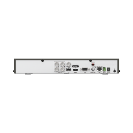DVR 4 Canales TURBOHD + 2 Canales IP / 5 Megapixel Lite - 3K Lite / Audio Bidireccional por Coaxitron / Reconocimiento Facial / ACUSENSE (Evista falsas alarmas) / 1 Bahía de Disco Duro / Salida de Video en Full HD 