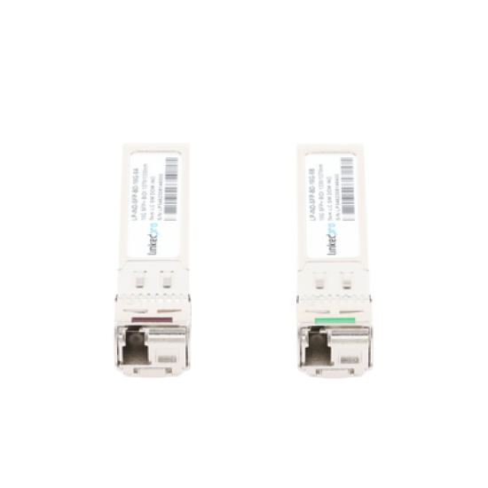 Transceptores Ópticos Industriales Bidireccionales SFP+ (Mini-Gbic) / Monomodo 1270 & 1330 nm / 10 Gbps / 10GBASE / Conector LC/UPC Simplex / DDM / Hasta 5 km / 2 Piezas