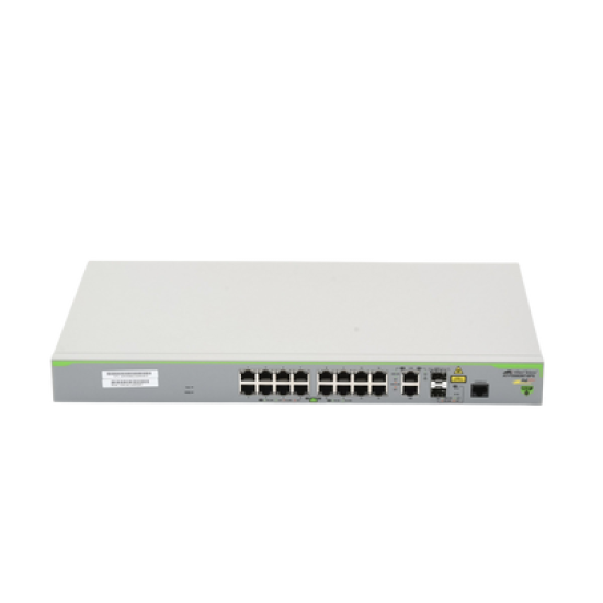 Switch PoE+ Administrable CentreCOM FS980M, Capa 3 de 16 Puertos 10/100 Mbps + 2 puertos RJ45 Gigabit/SFP Combo, 250W