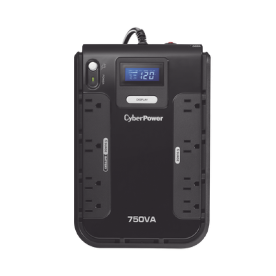 UPS de 750 VA/420 W, Topología Standby, Entrada 120 Vca NEMA 5-15P, Tipo Gabinete Compacto, Con 8 Tomas NEMA 5-15R