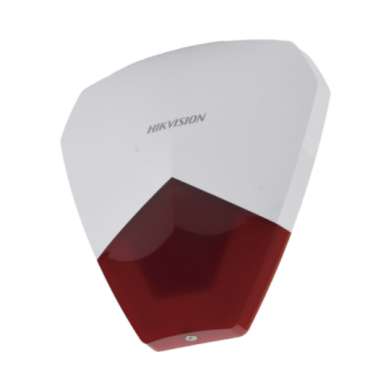 Sirena Estrobo Cableada Hikvision / Ideal para cualquier Panel de Alarma / Roja / 105 dB / Protección IP54