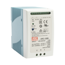 Fuente de poder Riel Din 24V, 100W con Cargador de Bateria
