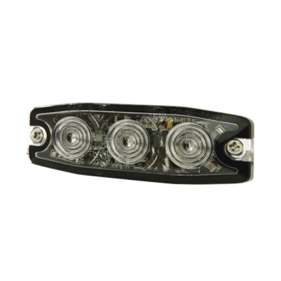 Luz Auxiliar de 3 LED, ámbar, SAE Clase I, Lente transparente