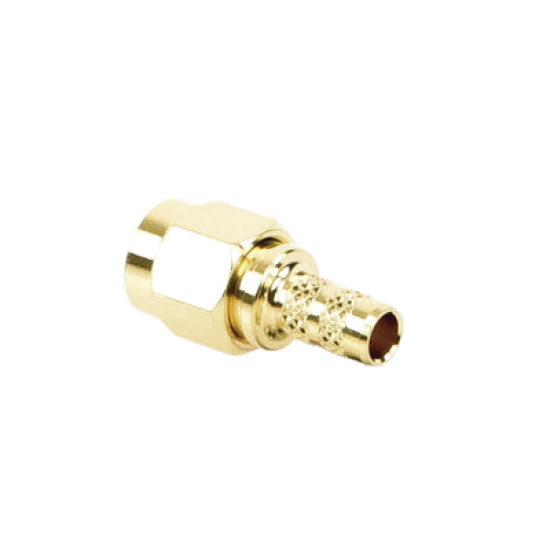 Conector SMA Macho de Anillo Plegable para Cable RG-58/U, Oro/Oro/Teflón.