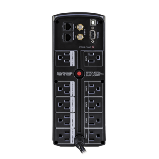 UPS de 1350 VA/815 W, Topología Línea Interactiva, Entrada 120 Vca NEMA 5-15P, Tipo Mini Torre, Con 10 Tomas NEMA 5-15R