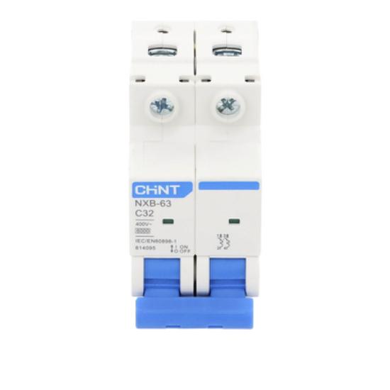 Pastilla para Riel Din, 2 Polos, 32 Amp, Vca:110/415v, 6kA, Catálogo: NXB632PC32, Serie: NXB-63.